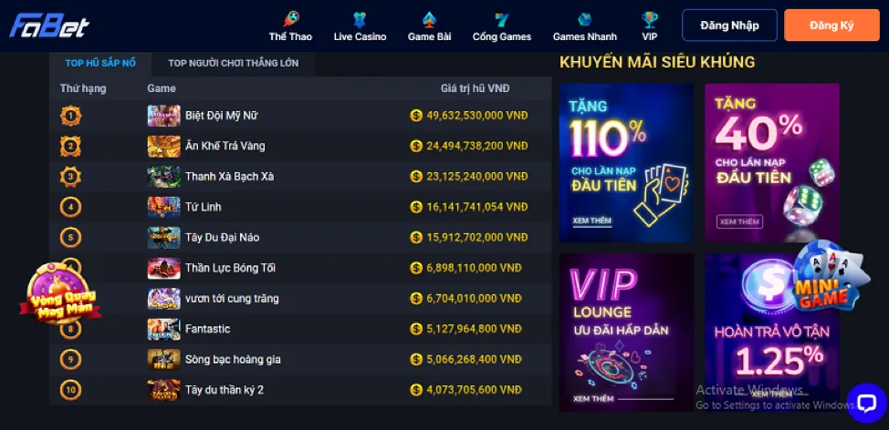 Các trò chơi đa dạng tại mgm88
